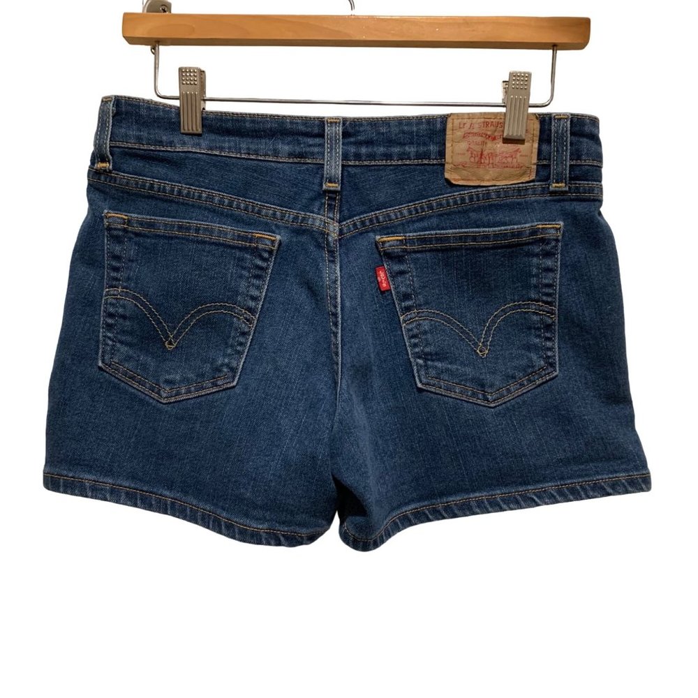 Levi's High Rise Blue Jean Denim Shorts Red Tab Juniors Size 5 - Picture 4 of 8